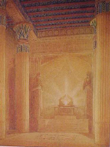 Depiction of the Holy of Holies with embroidered veil