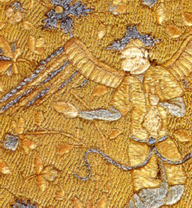 Detail of Persian Cloud Collar, early 15th century embroidery